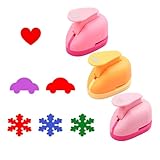 3 Stück Creative Stanzer Set Handwerk Papierstanzer Niedlich Motivstanzer für Papier DIY Scrapbooking Basteln Fotos Grußkarten 10mm Liebesherzen Schneeflocken Automuster