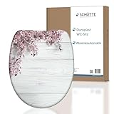 SCHÜTTE WC-Sitz FLOWERS & WOOD mit Absenkautomatik, Toilettendeckel mit Motiv, Duroplast Klodeckel (max. Belastung der Klobrille 150 kg), Bunt