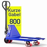 Pallit Hubwagen kurz 800mm Gabellänge SHORT-P 2500kg Tragkraft SHORT-P PU Rollen | Palettenwagen klein Gabelhubwagen Polyurethan