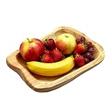 Leikurvo Obstschale aus Naturholz, Dekorative Salatschüssel Handgefertigte Holzschale Dekoschale Unregelmäßige Kreative Servierschale für Salate, Snacks, Obst, Schlüssel (21-30 cm)