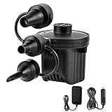 Elektrische Luftpumpe, tragbare Schnellfüllpumpe für Luftbett, Pumpe zum Aufblasen und Entleeren, perfekt für Outdoor-Camping, 3 Düsen, Luftmatratze, Pool Float, SUP