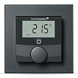 Homematic IP Smart Home Wandthermostat mit Luftfeuchtigkeitssensor, athrazit, digitales Thermostat Heizkörper/Fußbodenheizung App, Alexa, Google Assistant, Temperaturmessung, Energie sparen, 159820A0