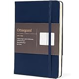 Ottergami Bullet Journal Notizbuch gepunktet - Hochwertiges, dickes Papier mit 150 g/m² und 144 Seiten - The Pro Notizbuch A5 dotted Bulletjournal mit Punktraster - Veganer Ledereinband