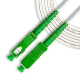 SatelliteSale Digitales SC/APC Glasfaser-Patch, Singlemode-Patch, OFNR, OFNP, Simplex, 2,9 mm Außendurchmesser, weißes Kabel, 2 m, 1,8 m
