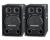 Paar McGreyDJ-1022 DJ PA Lautsprecher Box 25cm (10“) Subwoofer 800W (Passiv, 2-Wege System, Holzgehäuse)