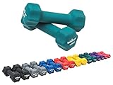 Bad Company Neopren Hanteln 2 x 1,5 kg grün - Kleine Hantel gummiert für Fitness Gymnastik Aerobic Zuhause - Home Gym Kurzhanteln für Frauen Männer - Dumbbells 1,5kg