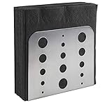 APS Serviettenhalter, Serviettenspender aus Edelstahl 18/0, Serviettenständer mit möbelschonender Unterseite für Servietten 1/4 Falz, matt poliert, 4,5 x 15 cm, Höhe 12,5 cm