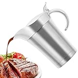 Edelstahl Thermo Sauciere,750ml Soßenkanne Mit Klappdeckel,Sauciere Aus Edelstahl,Thermosauciere Edelstahl,Doppelt Isoliert Silberner Saucenkrug Für Vanillesoße,Abendessen,Partys,Weihnachten