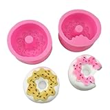 Fondant Formen 2 Stück Donuts Silikon Knetformen Kuchen Schokoladen-Aromatherapie-Pflaster Handgemachte Seifenformen