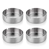 4 Stücke 10cm Edelstahl Aschenbecher Moderne Tischplatte...