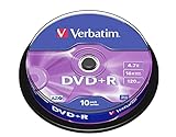 Verbatim DVD+R 16x Matt Silver 4.7GB, 10er Pack Spindel, DVD...