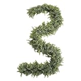 Girlande aus künstlichem Zedernholz, 270 cm, Weihnachtsgirlande, fühlt sich echt an, Winterurlaub-Dekoration für Innen- und Außenbereich, Treppenhäuser, Tür, Handläufe, Wand, Geschäft, Urlaub