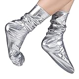 Work Solid Reflektierende Socken Fashion Business Bequeme Damen Casual Herren Socken Socken Schwarze Socken Damen 39-42 (Silver, One Size)