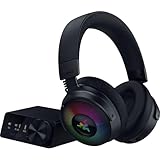 Razer Kraken V4 Pro - Kabelloses Gaming-Headset mit Control Hub Sensa HD-Haptik (OLED-Control-Hub, Triforce 40mm Treiber, HyperSpeed & Bluetooth, THX Spatial Audio, RGB) Schwarz