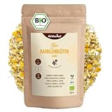 Kamillenblüten getrocknet Bio lose 500g | ganze Kamillenblüten getrocknet | in Bio-Qualität | Kamillentee aus Blüten-Köpfe | 100% naturürlich | leicht bitterer und milder Geschmack | vom Achterhof