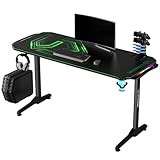 ULTRADESK FRAG V3 LED RGB Computertisch Gaming-Schreibtisch - Gaming Tisch Stahlkonstruktion - Platz für Zwei Monitore - Futuristische Formen - Beinfreiheit und Mehr - Inklusive Zubehör 150x60cm Grün