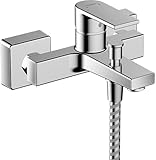 hansgrohe Wannenarmatur Vernis Shape, Aufputz Badarmatur für 2 Funktionen, Chrom