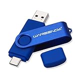 WANSENDA USB C Stick 256GB, USB-Stick Typ C Speicherstick OTG USB 3.0 Dual Flash Drive 2-in-1 Memory Stick für Tablet, PC, MacBook, Typ C Android Handy (256G, Marineblau)