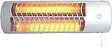 HyCell Wandheizstrahler Heizstrahler zur Wandmontage mit 2 Heizstufen (600W oder 1200W) für Terrasse, Wintergärten, Werkstätten, Arbeitstische, Wickeltisch, Baby Heizung, Haus, grau, 1900-0099, Silber