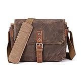 ONEGenug SLR-Kameratasche, wasserdichte Wachs-Segeltuchtasche Vintage Kameratasche Messenger Bag mit Interlayer Pad (Khaki)