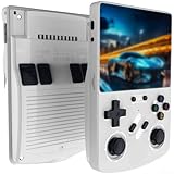 Oniissy R40XX Handheld-Spielekonsole 128G für Linux-System 4,2 Zoll Farbbildschirm unterstützt zwei Spieler für Arcade Gaming Multiplayer tragbares Design (weiß)