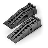 XPOtool Auffahrrampen bis 5t aus Kunststoff 2 Stück Stabile Autorampen für schwerere Fahrzeuge Pkw Auto Kfz Rampe