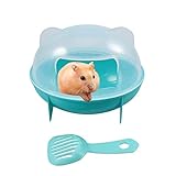 Popetop Hamster Sand Bath-Haus für Badezimmer mit kleinen Tieren mit Schaufel für Maus, Chinchilla, Ratte, Rennmäuse und Katzentoilette für Zwerghamster