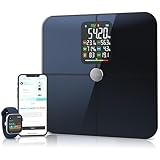 Mybeo - Körperfettwaage mit App - Digitale Bluetooth Körperwaage - Personenwaage Multifunktionswaage - Digitale Anzeige – Full Body Scan - bis zu 180 kg – gehärtetes Glas - mit körperfettanalyse