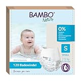 Bambo Nature Schwimmwindel Baby, Größe S (7-12 kg), 12 St. Windeln | Secure-Fit Einweg-Badehose | Auslaufsicherer Komfort beim Wasserspiel