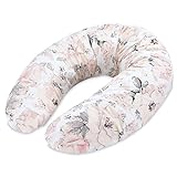 Stillkissen XXL Seitenschläferkissen Baumwolle - Pregnancy Pillow Schwangerschaftskissen Lagerungskissen Erwachsene 165x70 cm Wilde Rose