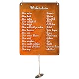 Fiada Rost Schild Wetterstein Lustig Wetterstation für Stein 26,5 x 20 cm Edelrost Schild Rostdeko Gartendeko Rostige Deko Draußen Gartendekoration Balkon Deko für den Garten
