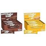 Corny Haferkraft Kakao, 12er Pack (12 x 65 g) & Haferkraft Banane, Haferriegel, 12er Pack (12 x 65g Riegel)