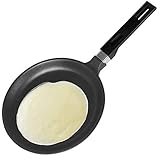 Gotoll Crepe Pfanne 24 cm, Pfannkuchenpfanne Induktion, Aluguss beschichtet, Palatschinkenpfanne, Pancake Pfanne BPA frei, Schwarz