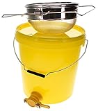 Germerott Bienentechnik Abfülleimer 25 kg mit Quetschhahn Plus Edelstahl Doppelsieb im Set