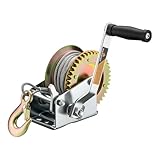 Wiltec Handseilwinde bis 350kg Übersetzung 3,1:1 130x175x130mm, Winde mit 10m Drahtseil, Seilwinde handbetrieben, Handseilzug effizient, Forstseilwinde