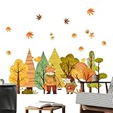 Herbstliche Fensteraufkleber, Ahornblätter-Fensteraufkleber | Cartoon-Herbst-Ahornblätter, Statisch Haftend | Doppelseitige Rustikale Ornament-Glasdekoration Für Zuhause, Einkaufszentrum