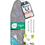 Super Soft 5 Schichten Turbo-Bügelbrettbezug 120x45, Made in Germany, ÖKOTEX Baumwoll-Polsterung, schneller mit Thermoreflexion, 5 Größen, EasyFit+Spanner, XL Fläche 120-125x38-45cm