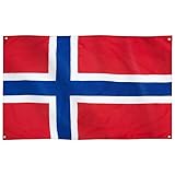 Runesol Norwegen Flagge, 91x152cm (3ft x 5ft), 4 Ösen,...