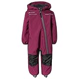 Outburst - Baby Kinder Mädchen Softshell-Overall Schneeanzug gefüttert wasserdicht 10.000 mm Wassersäule atmungsaktiv winddicht, berry mel. - 1414403167 - Größe 110