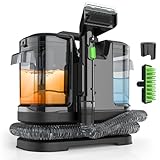 Polsterreiniger Gerät 12000PA, Waschsauger Teppichreiniger 450W, Fleckenreiniger Nasssauger für Teppich, Sofa, Vorleger, Polster, Treppen, Auto, 1800ML großer Wassertank (Schwarz)