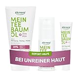 alkmene Sofort Hilfe Set gegen Pickel & Unreinheiten - Unreine Haut Set mit 3in1 Reinigung Peeling Maske, Gesichtscreme, Anti Pickel Stift - Pflege gegen Pickel, Anti Pickel Set, Hautpflege Pickel