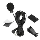 Autoradio-Mikrofon, Externes Autoradio-Mikrofon, 3,5 mm mit 3 m Kabel, U-Klemme, kompatibel mit Sony JVC Kenwood Jensen Autoradio, für Freisprechanlagen und Sprachaufnahmen