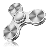 Coolden Fidget Spinner EDC Fidget Toys Fidget Spinner Metall Edelstahl Lager 2-5 Min Hochgeschwindigkeit Hand Kreisel Anti Stress Spielzeug Tri-Spinner Fidget Spielzeug für Kinder Erwachsene Silber