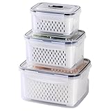 Obstaufbewahrungsbehälter – Kühlschrank Organizer mit Deckel und Griffen für Obstbehälter | Beeren-Behälter, Kühlschrank Organizer Set für Kühlschrank