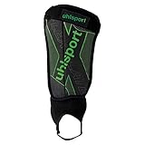 UHLSPORT Unisex – Erwachsene Flex Plate Schienbeinschoner, Schwarz/Fluo Grün/Silber, L