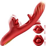 Dildo Vibration für Frauen, KELESTA Vibrator Sex Spielzeug für die Frau mit 360° Zungenlecken und 7 Vibrationsmodi & Slap-Modus, 3 IN 1 Dildos Vibratorensets für Frauen Klitoris Stimulator
