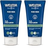 WELEDA Bio FOR MEN 2in1 Face Wash – erfrischendes Naturkosmetik Männer Gesichtsreinigung/Bartpflege Waschgel mit Weidenrinde & Süßholzwurzel. Herren Reinigungsgel für Gesicht & Bart (vegan / 100ml)