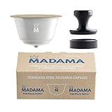 Madama – nachfüllbare Dolce Gusto Kaffeekapsel, wiederverwendbar und kompatibel. Edelstahl und lebensmitteltaugliches Silikon. Zu 100 % in Italien hergestellt. Packung mit 1 Kaffeepads