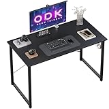 ODK Kleiner Schreibtisch, 100×48cm Computertisch Bürotisch Mit Kopfhörer Halter, Schreibtisch Klein Schwarz Arbeitszimmer Holz PC Tisch Officetisch Für Home, Office