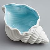 Disoza Muschel Schale Schmucktablett Sea Shell Dekoschale Schmuck Deko Tablett Keramik Schlüssel Ablageschale Speiseteller Porzellan Desserttelle Schlüsselschale Flur Schlüsselablage (19.5*12*9cm)